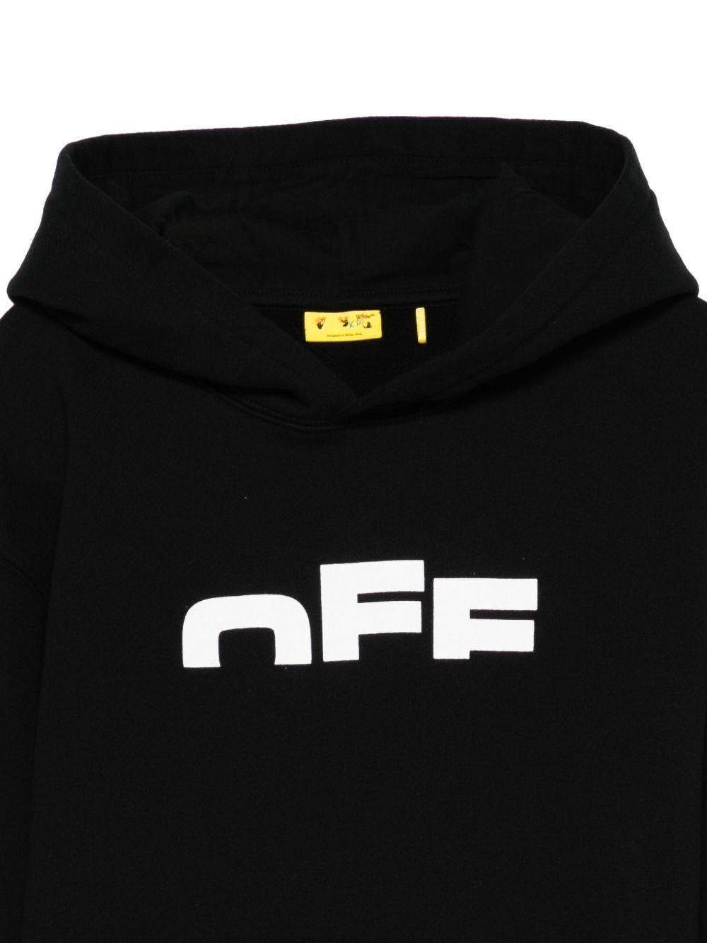 Felpa nera per bambino OBBB001F25FLE001 1001 Off White Kids 