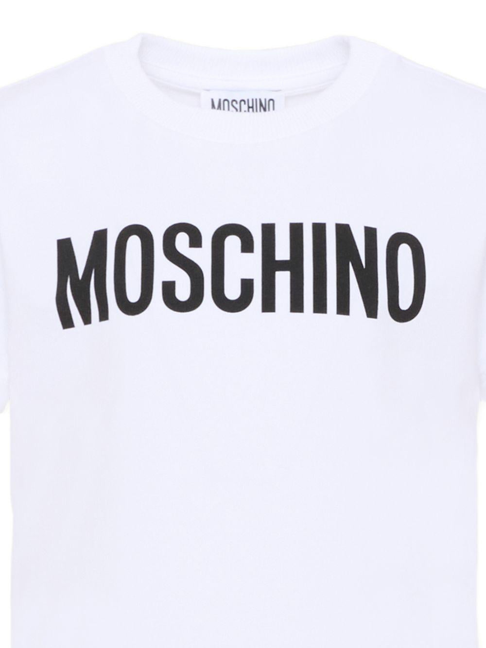 T-shirt bianca per bambino HUM05ULBA10 10101 Moschino Kids 