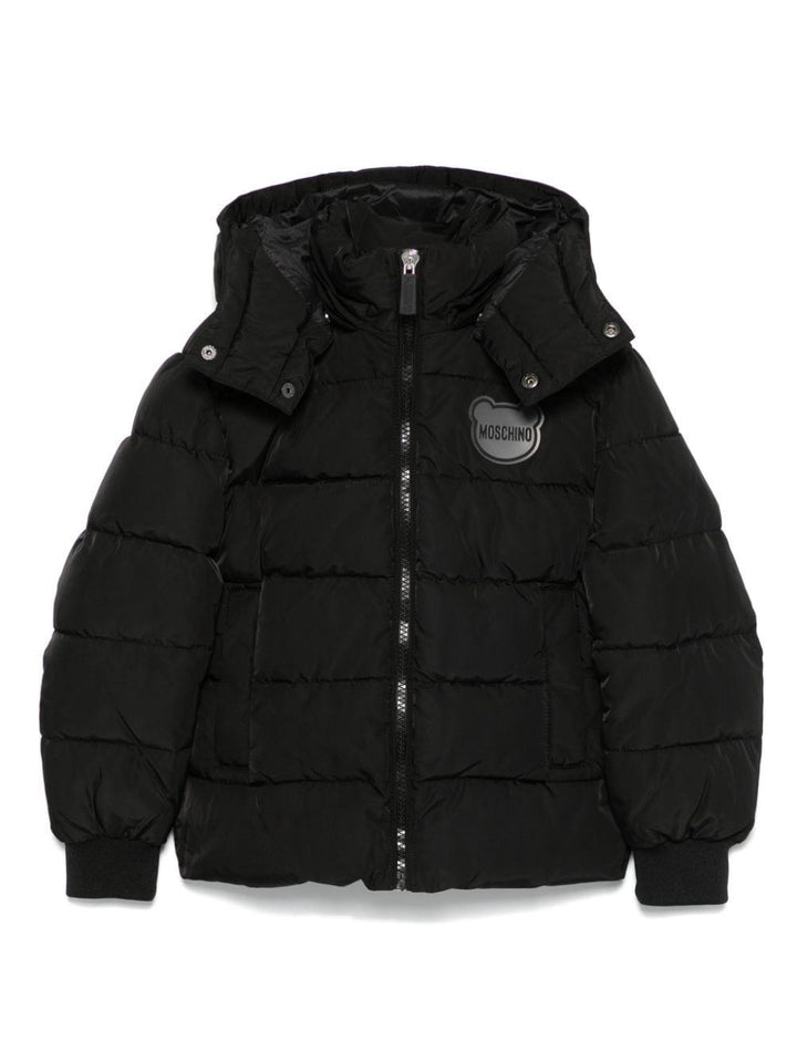 Giubbotto nero per bambino HMS049L3A82 60100 Moschino Kids 