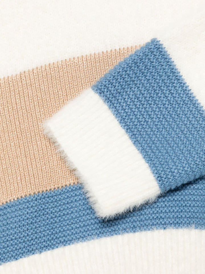 Tricolor sweater for girls