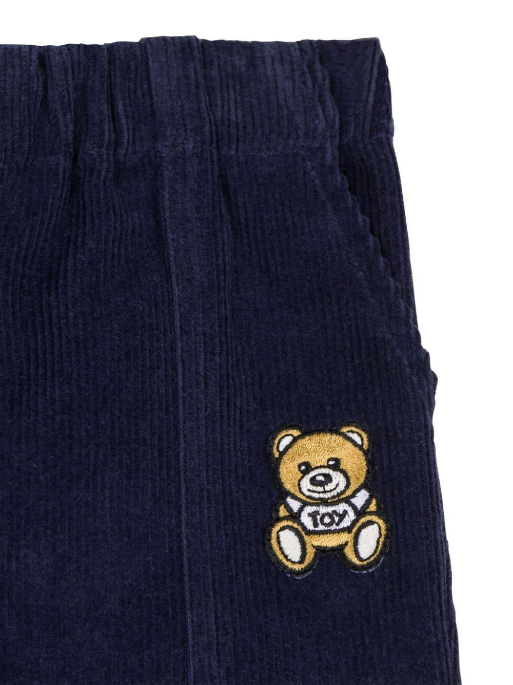 Navy blue trousers for baby with logo