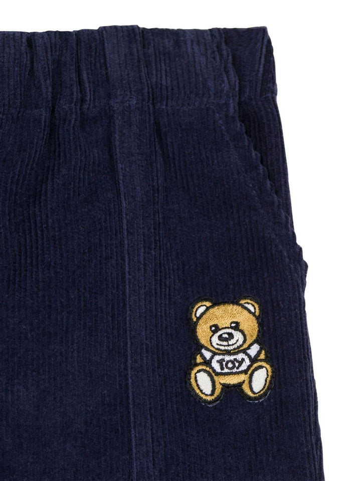 Navy blue trousers for baby with logo