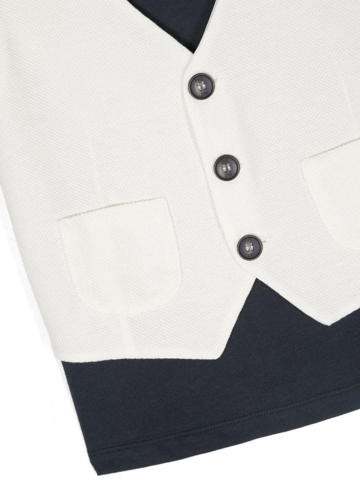 Blue t-shirt with white vest for boys