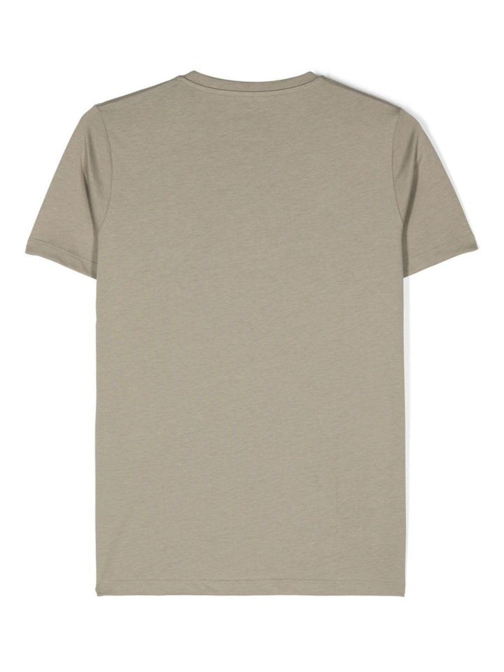 T-shirt per bambina in cotone verde kaki 10002391A11718 2EM50 Versace Kids 