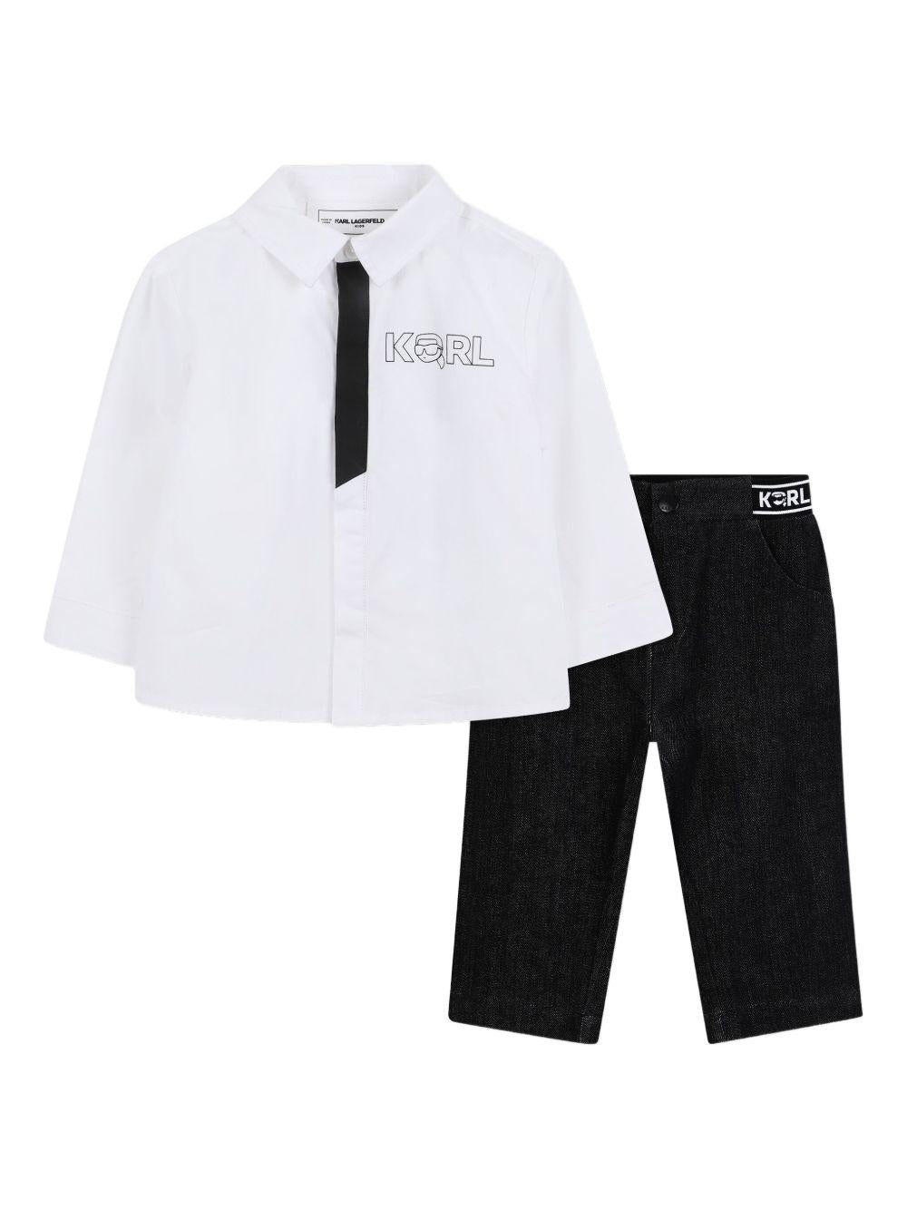 Completo bianco/nero per neonato Z30660 N50 Karl Lagerfeld Kids 