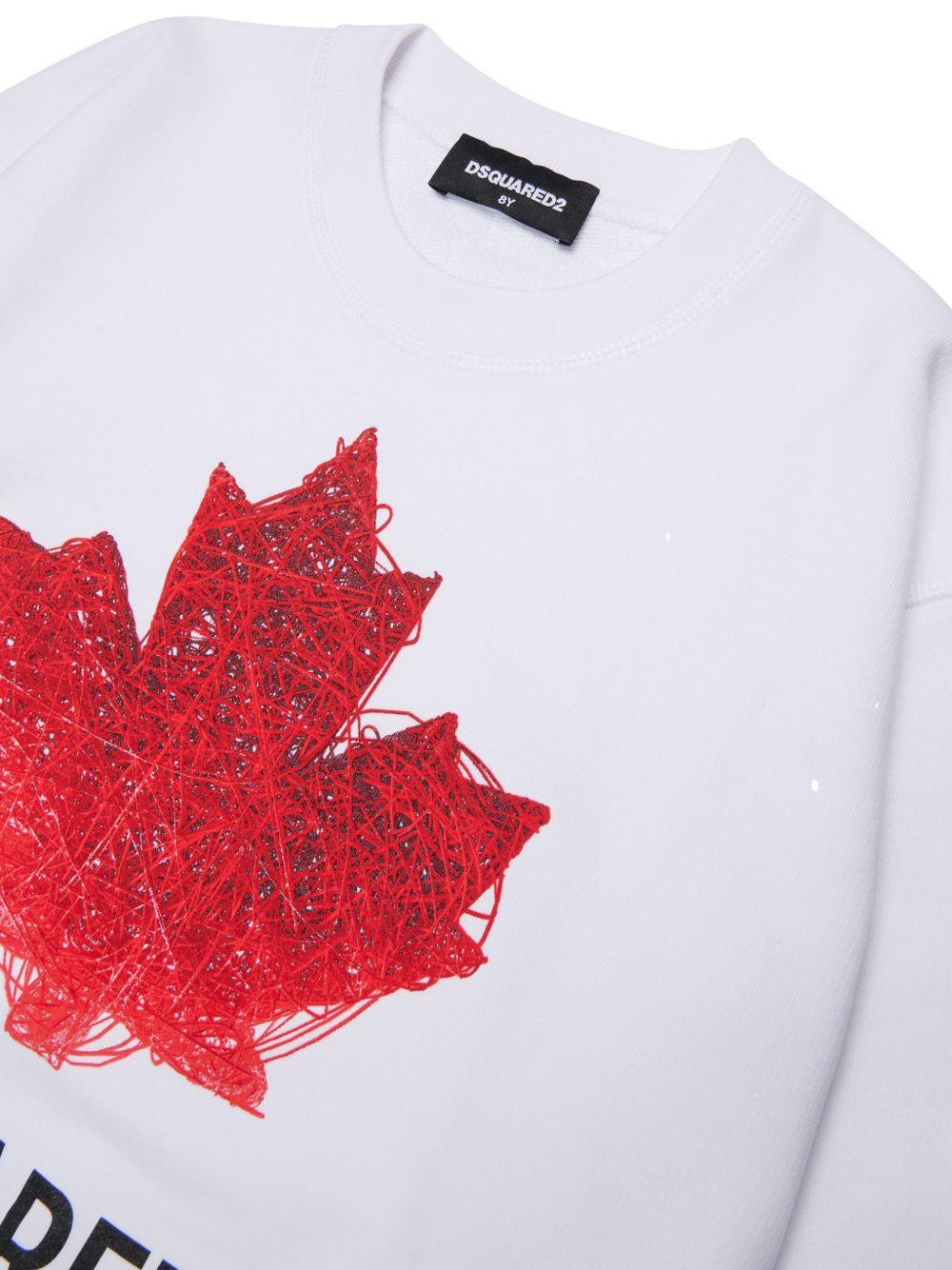 Felpa bianca per bambino DQ3193D0AGW DQ100 Dsquared2 Kids 