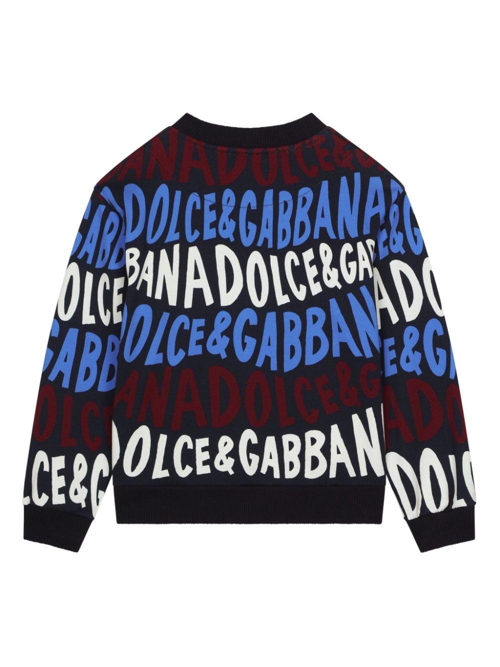 Felpa nera/multicolor per bambini con stampa logo L4JWKEHS7OX HB5FA Dolce & Gabbana Kids 