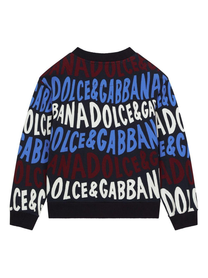 Felpa nera/multicolor per bambini con stampa logo L4JWKEHS7OX HB5FA Dolce & Gabbana Kids 