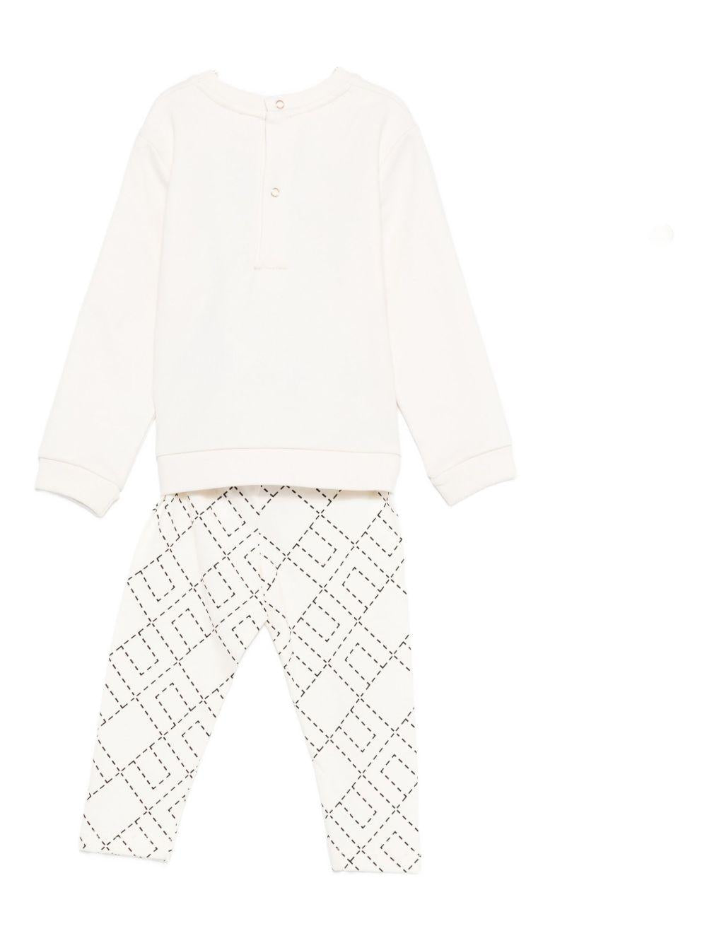 Completo bianco per neonata ENCD1070FF002 D587 Elisabetta Franchi Kids 