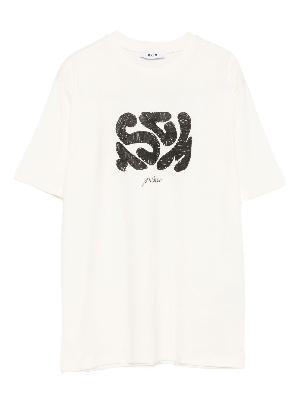 T-shirt bianco per bambino F5MSJBTH218 013 Msgm Kids 
