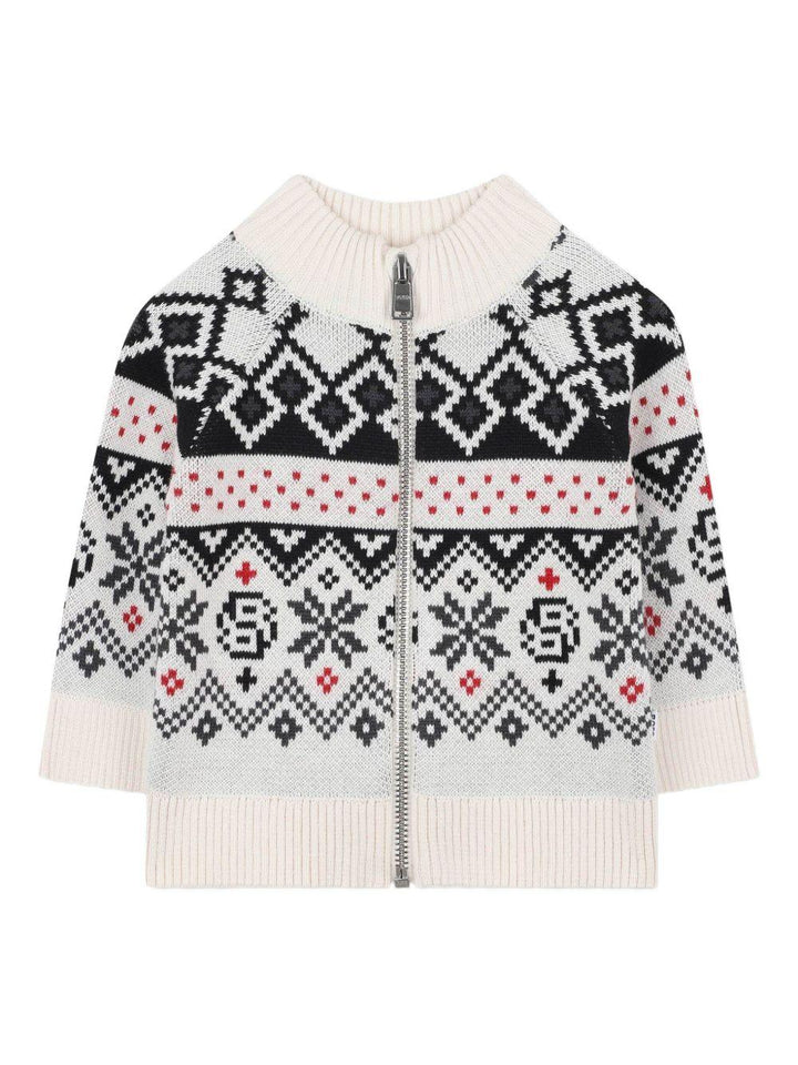 Cardigan bianca/multicolor per neonato J52437 21C Boss Kids 