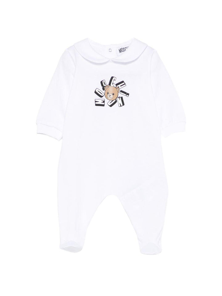 Tutina bianca per neonato MUT04QLAA02 10101 Moschino Kids 