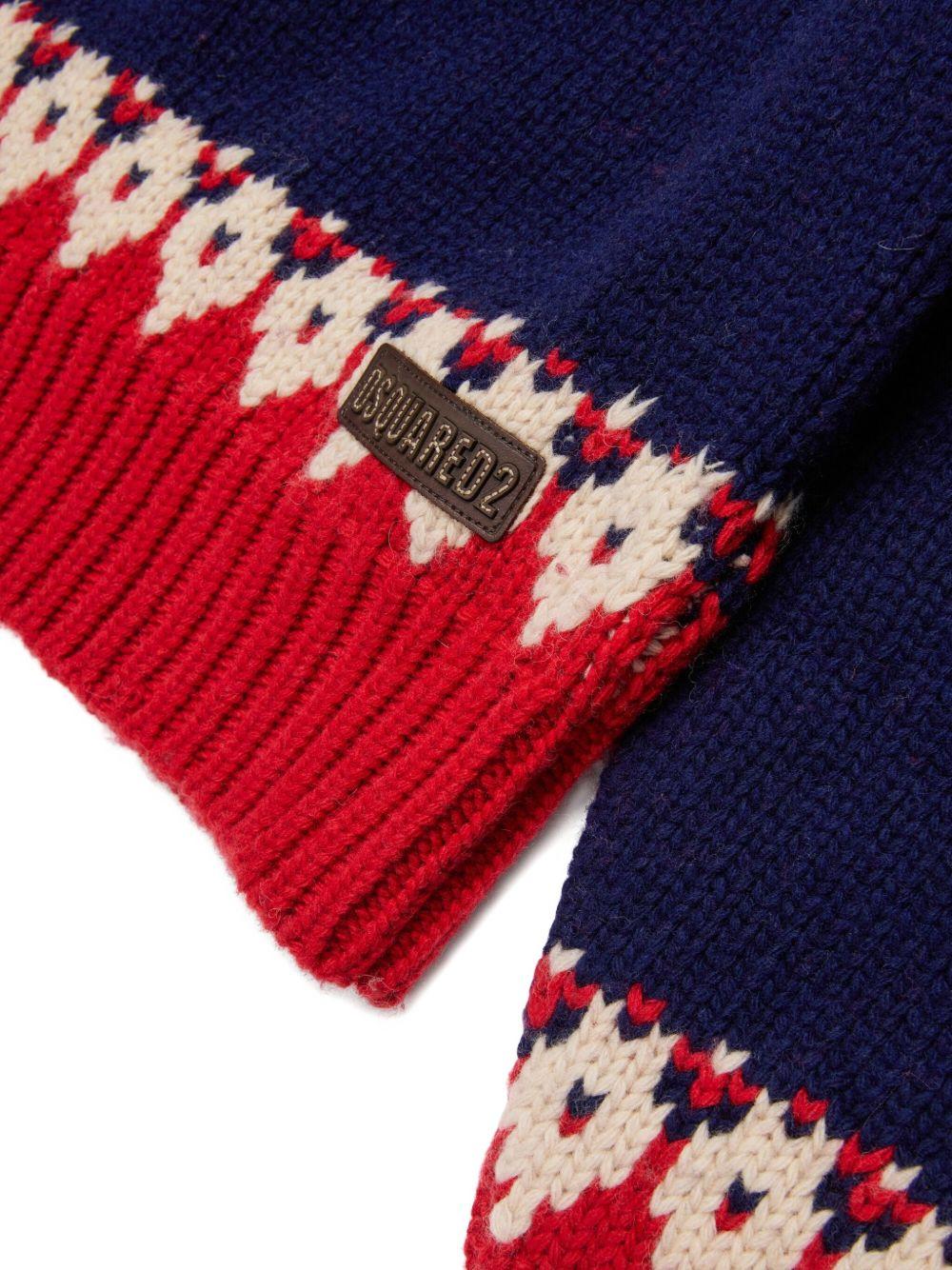 Maglione blu navy/rosso per bambino DQ3070D0AAZ DQ864 Dsquared2 Kids 