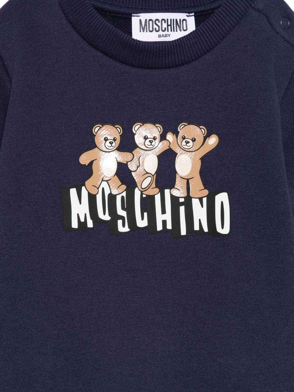 Felpa blu navy per neonato MTF060LCA89 40016 Moschino Kids 