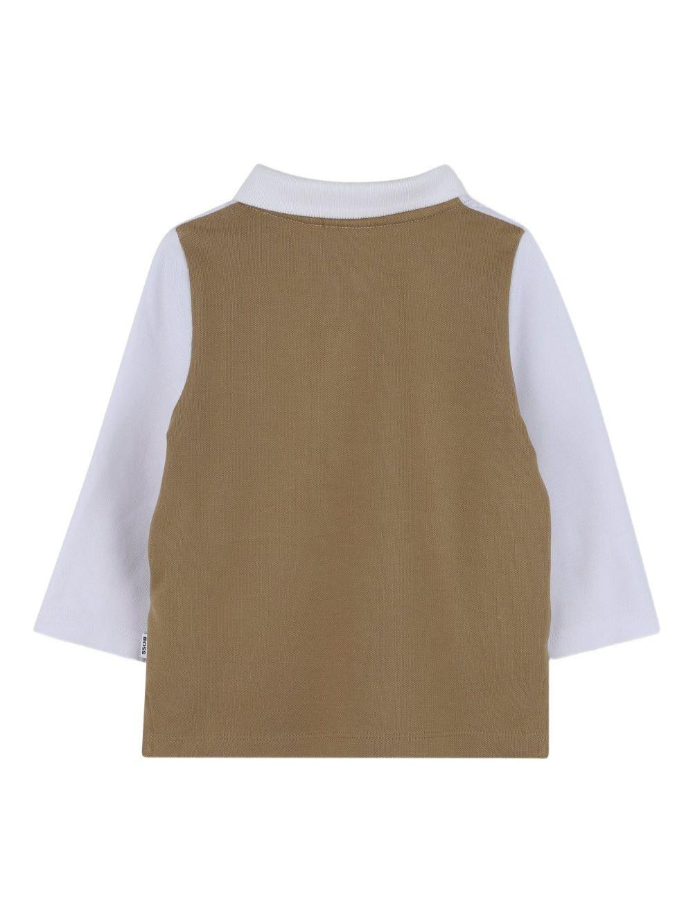 Polo bianco/marrone per neonato J52456 269 Boss Kids 