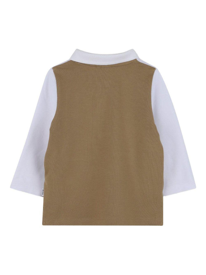 Polo bianco/marrone per neonato J52456 269 Boss Kids 