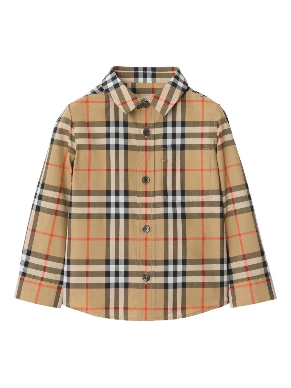 Camicia beige per neonato 8121242 B9368 Burberry Kids 