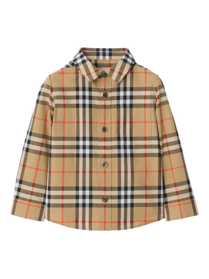 Camicia beige per neonato 8121242 B9368 Burberry Kids 