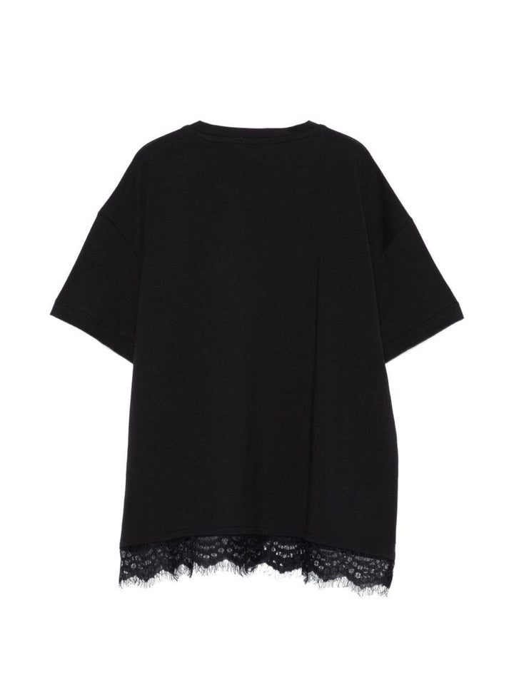 T-shirt nera per bambina KFTS052CJE017 N000 Pinko Kids 