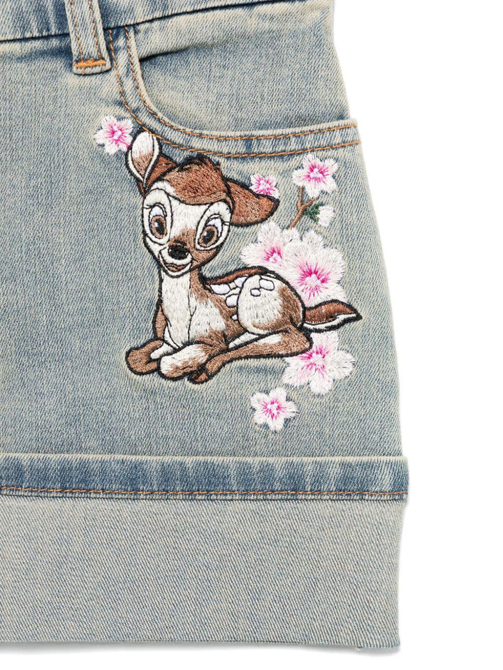 Gonna di jeans blu indaco per bambina 19E7035021 5503 Monnalisa Kids 