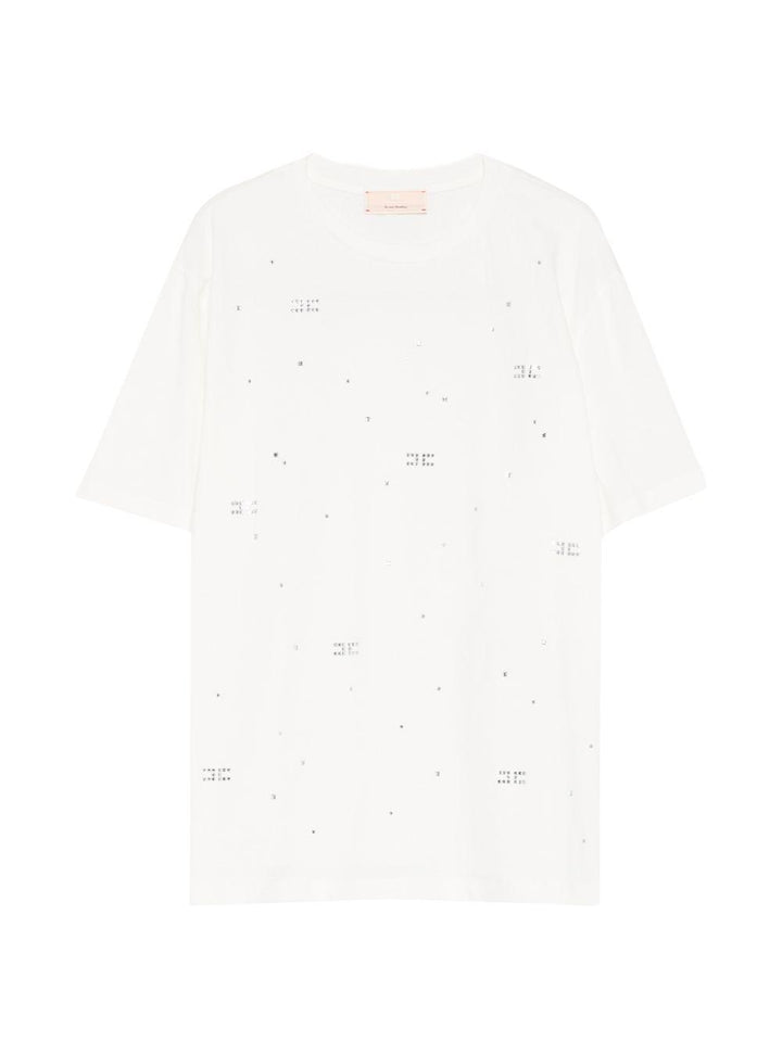 T-shirt bianco per bambina EFTS2630JE006 0135 Elisabetta Franchi Kids 