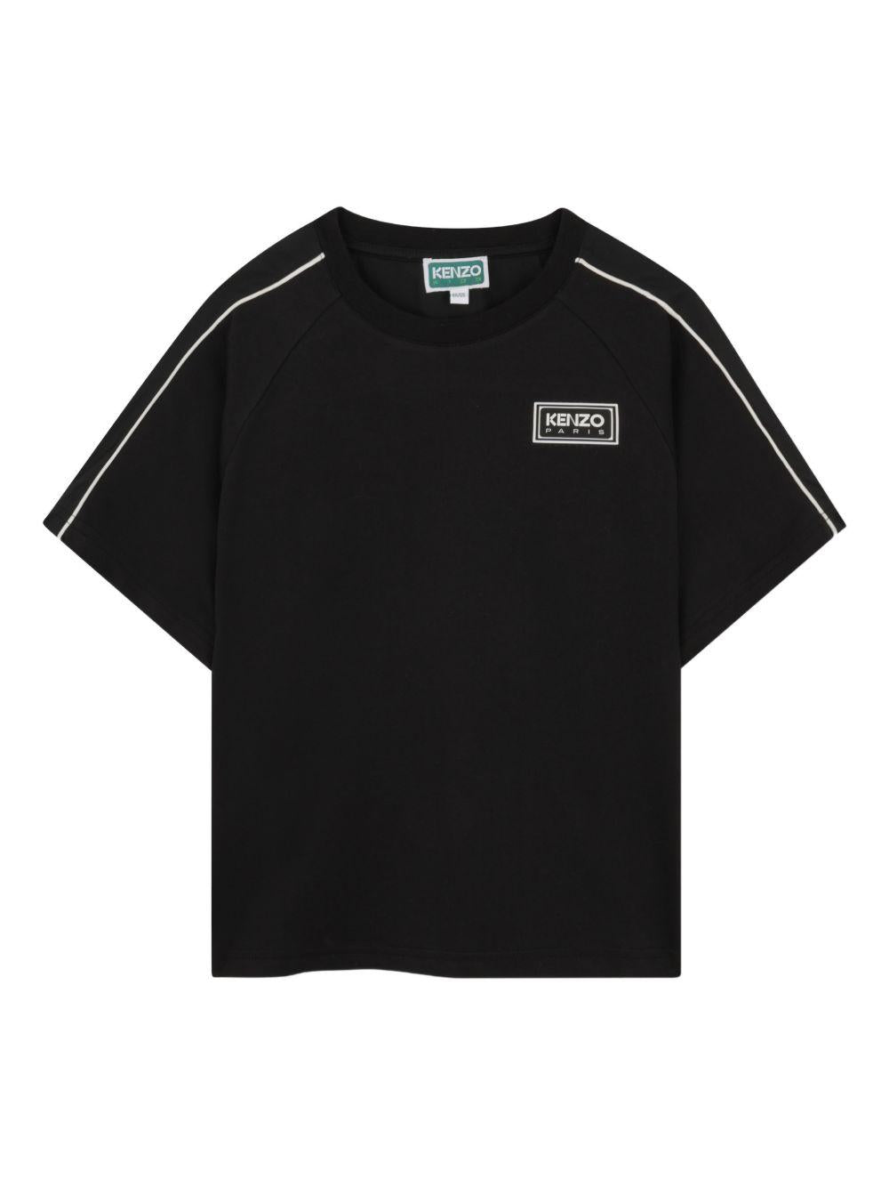 T-shirt nera per bambino K61682 09B Kenzo Kids 