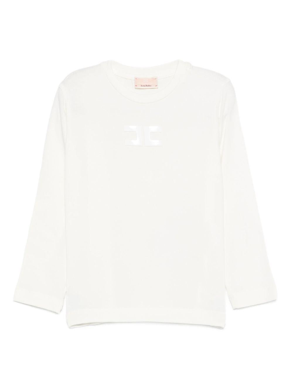 T-shirt bianca per neonata EGTS1050JE006 0004 Elisabetta Franchi Kids 
