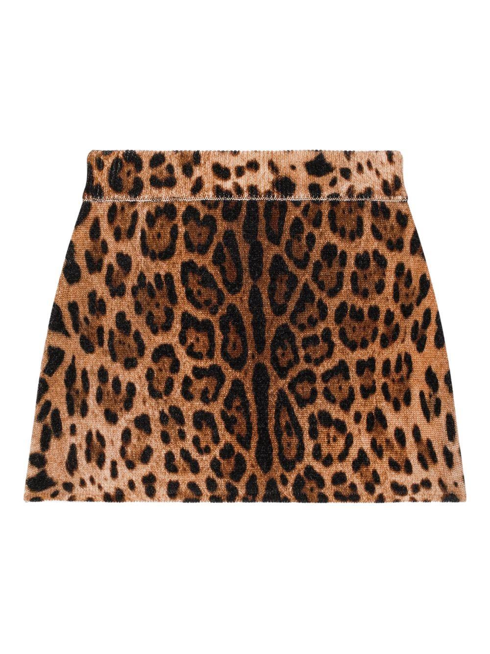 Gonna leopardata per bambina L5KI05JDVDT HY13M Dolce & Gabbana Kids 