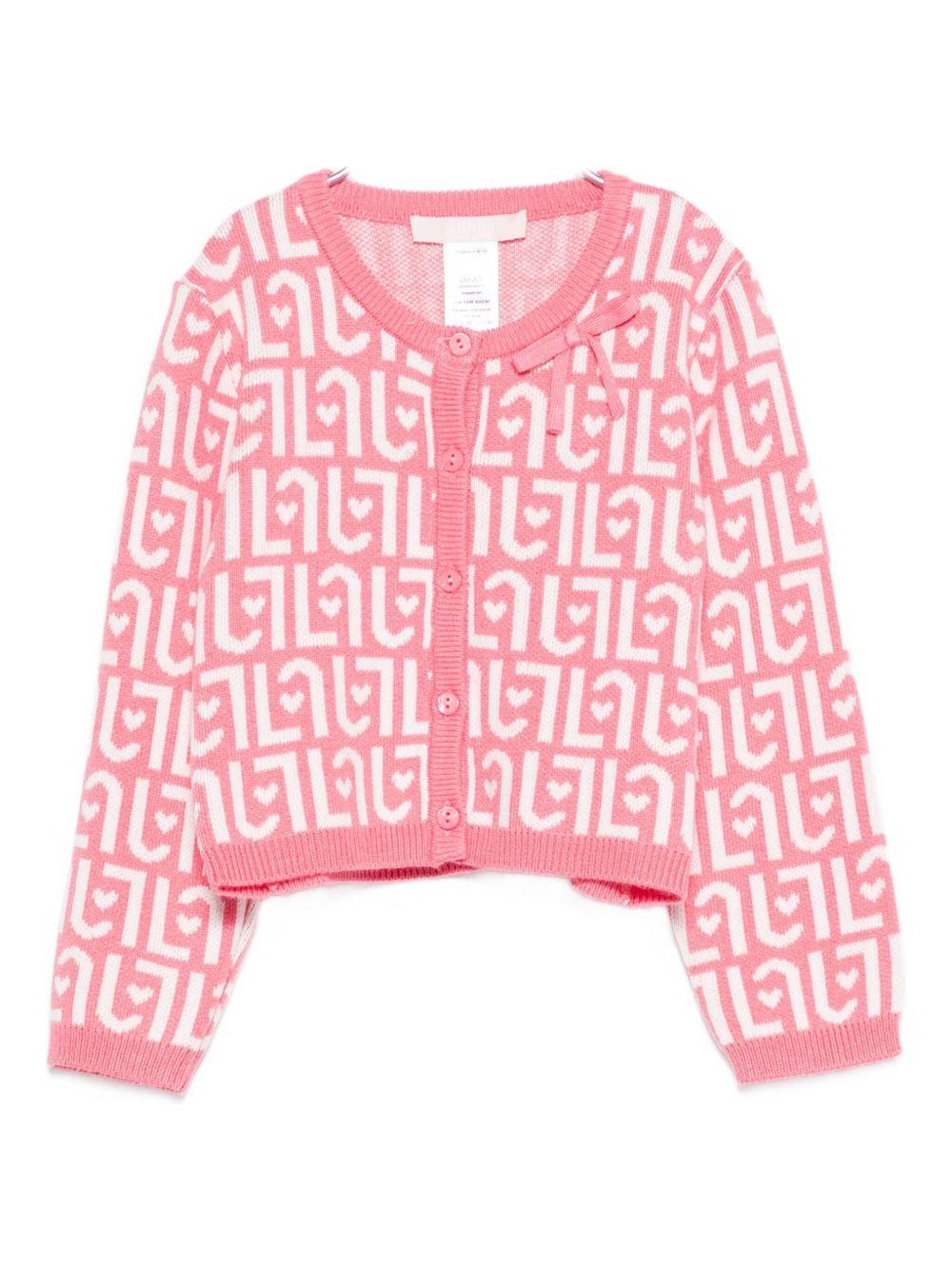 Cardigan rosa/bianco per neonata HF5056MA07E M9988 Liu Jo 
