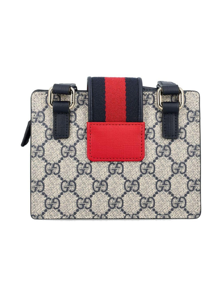 Borsa beige/blu/rosso per bambina