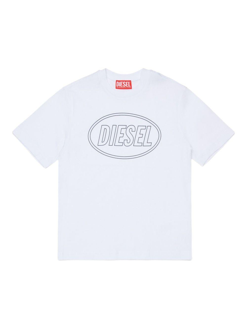 T-shirt bianco per bambino J025820GRAI K100 Diesel Kids 