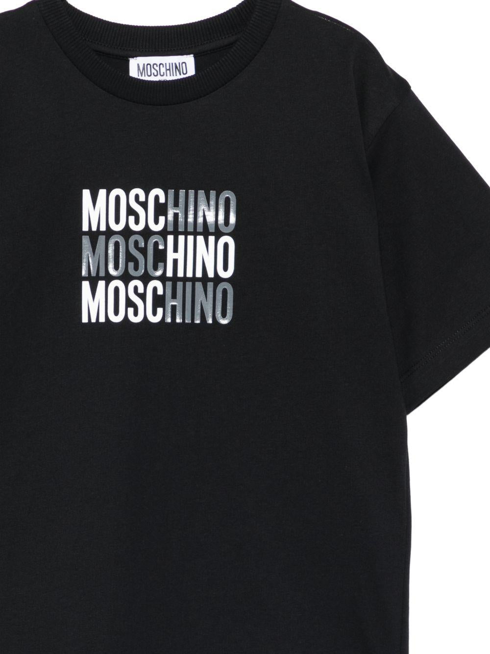 T-shirt nero per bambino H5M05GLAA23 60100 Moschino Kids 