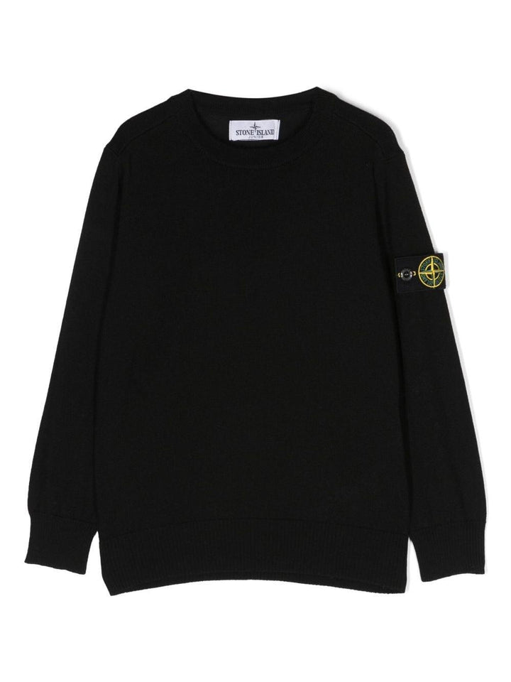 Maglione nero per bambino con logo