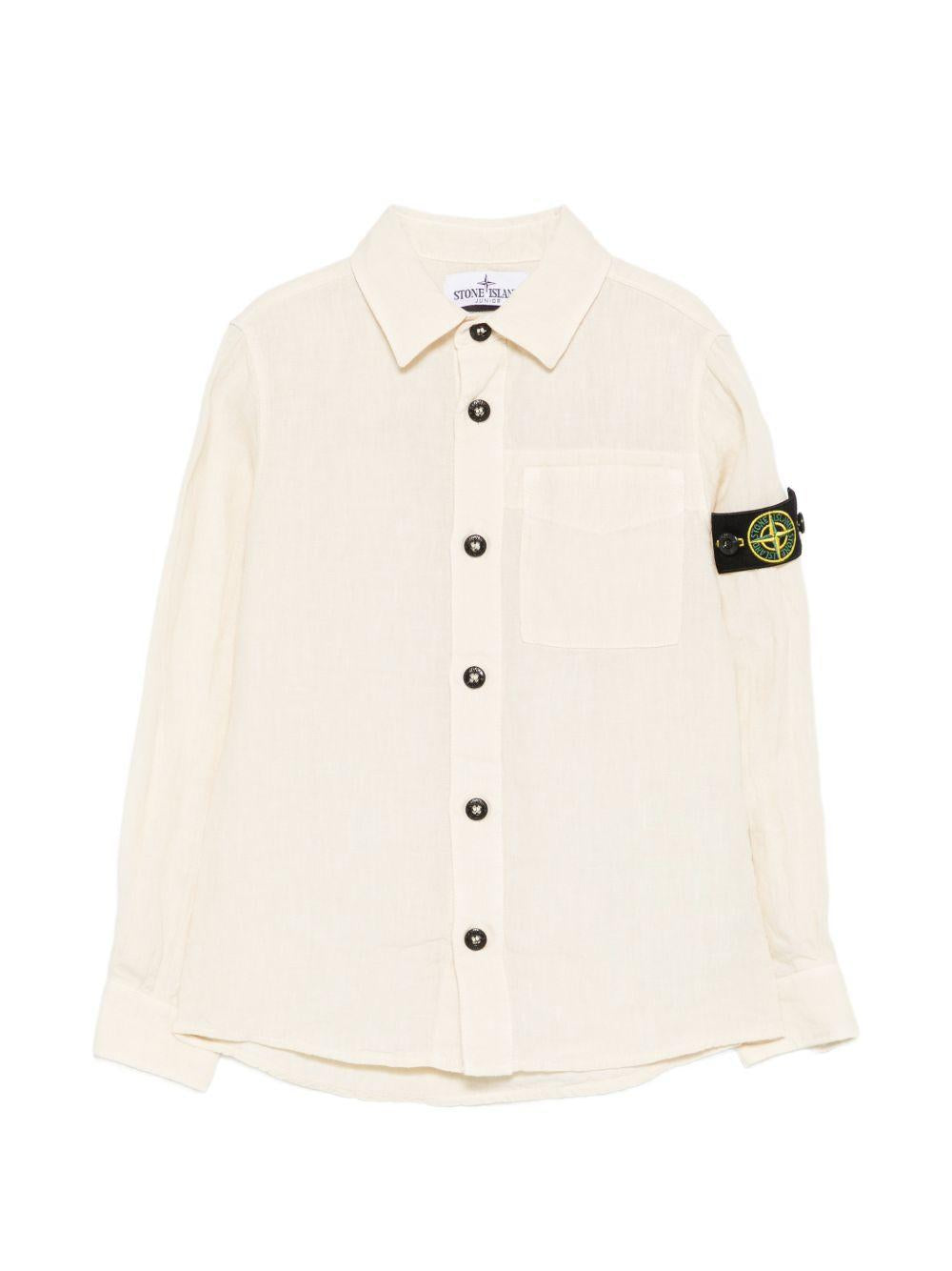 Camicia beige per bambino 61100003S0145 V0097 Stone Island Kids 