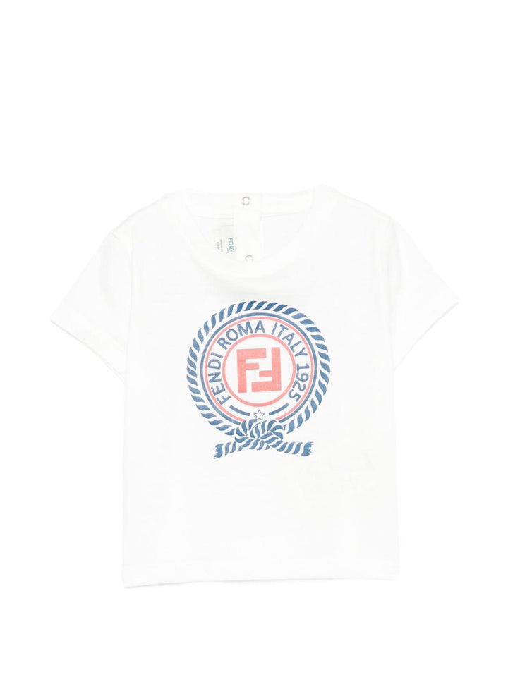 T-shirt bianca per neonato BMI2847AJ F0TU9 Fendi Kids 