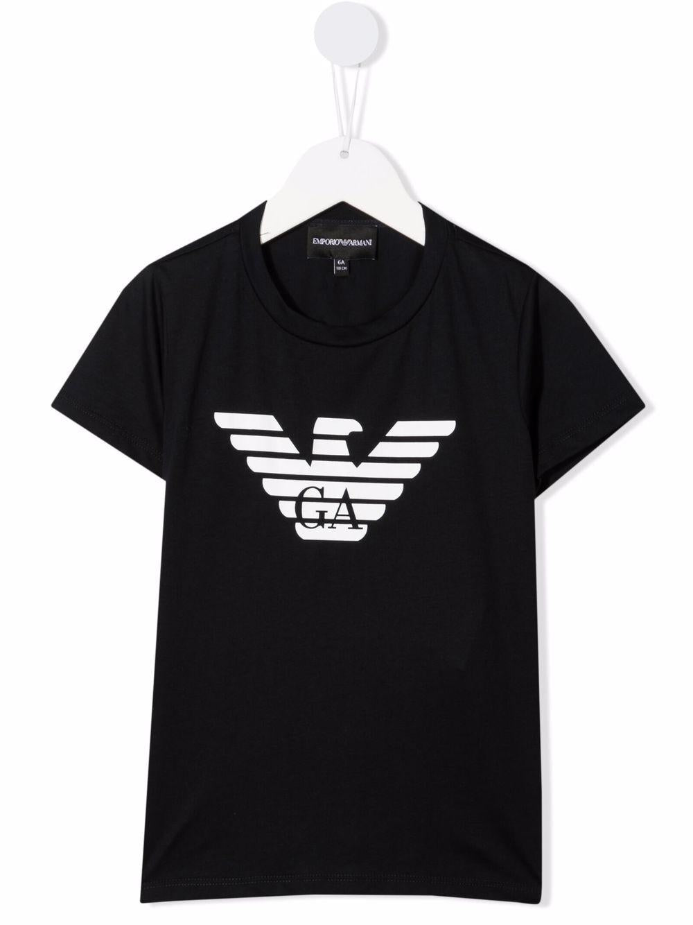 T-shirt blu per bambino con logo