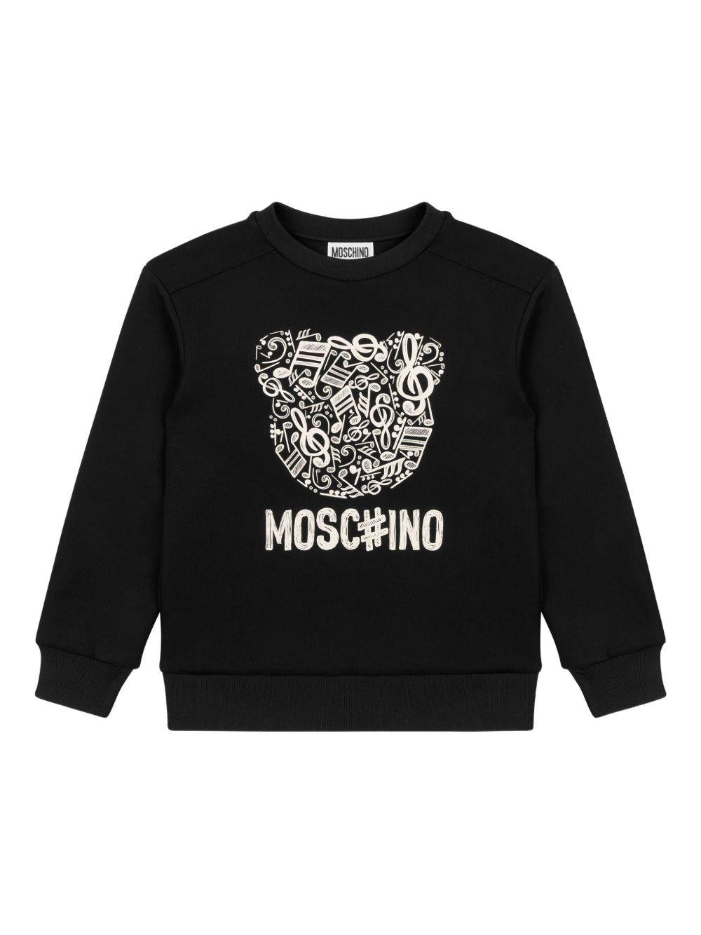 Felpa nera per bambino HMF099LDA58 60100 Moschino Kids 