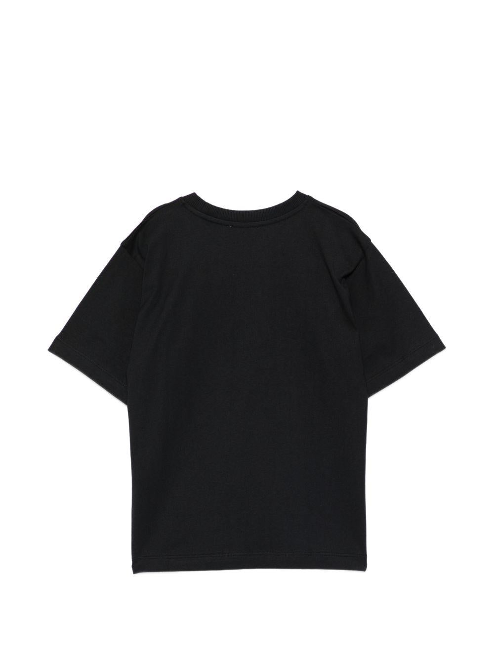 T-shirt nero per bambino H5M05GLAA23 60100 Moschino Kids 