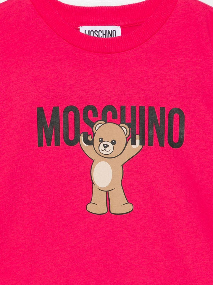 T-shirt fucsia per bambina HMM05GLAA10 50541 Moschino Kids 