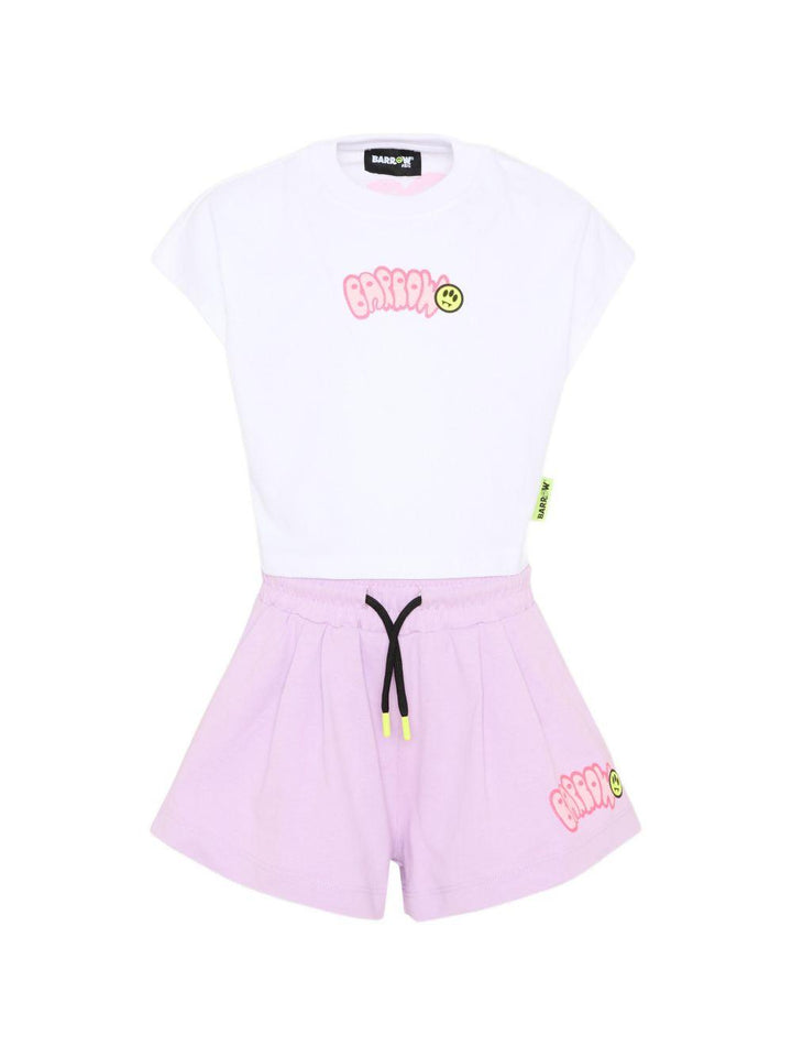 Completo bianco/rosa per bambina S6BKJGTR029 002/01 Barrow Kids 