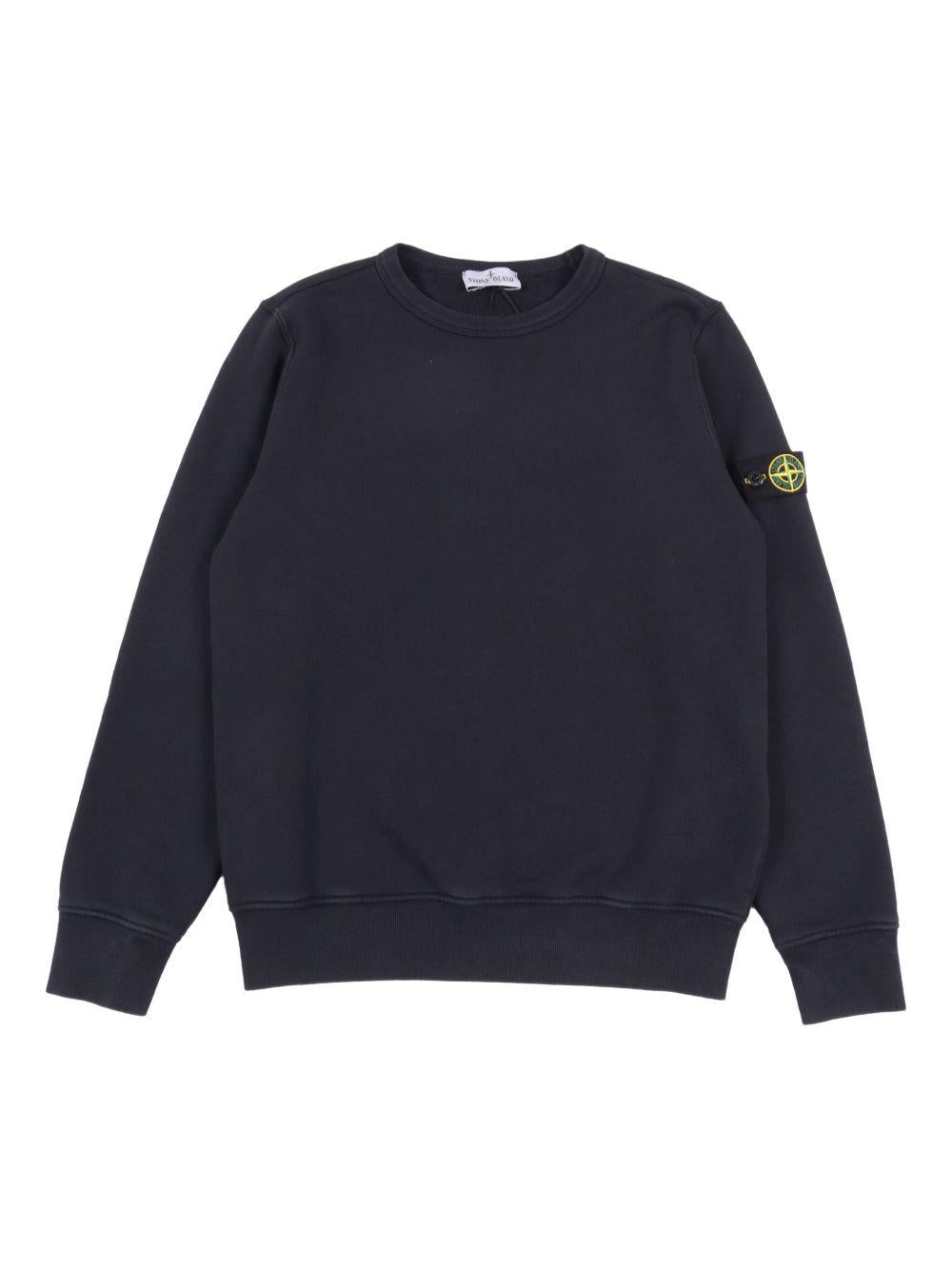 Felpa nera per bambino 66100019S0045 V0129 Stone Island Kids 