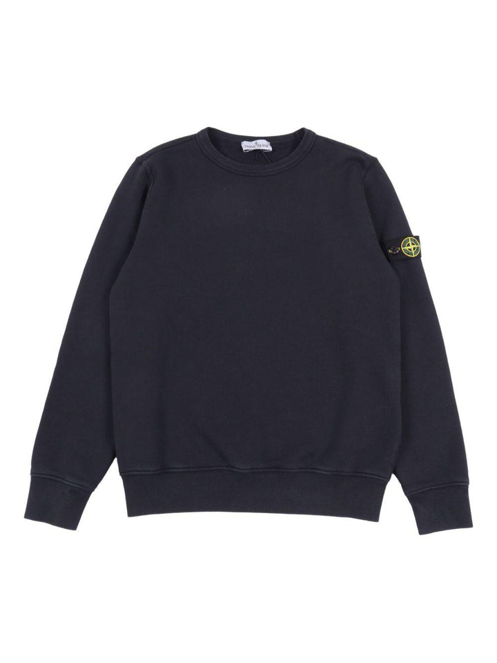 Felpa nera per bambino 66100019S0045 V0129 Stone Island Kids 