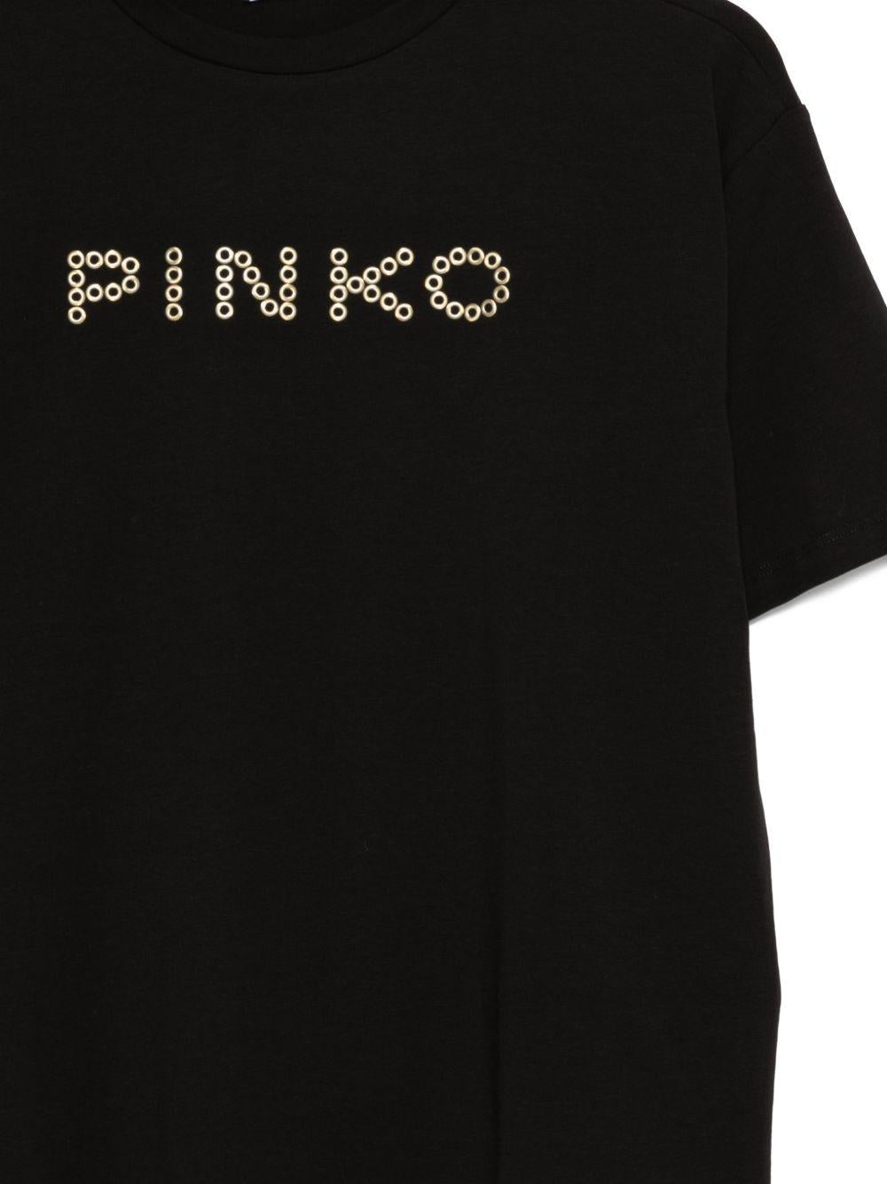 T-shirt nera per bambina KFTS051CJE017 0985 Pinko Kids 