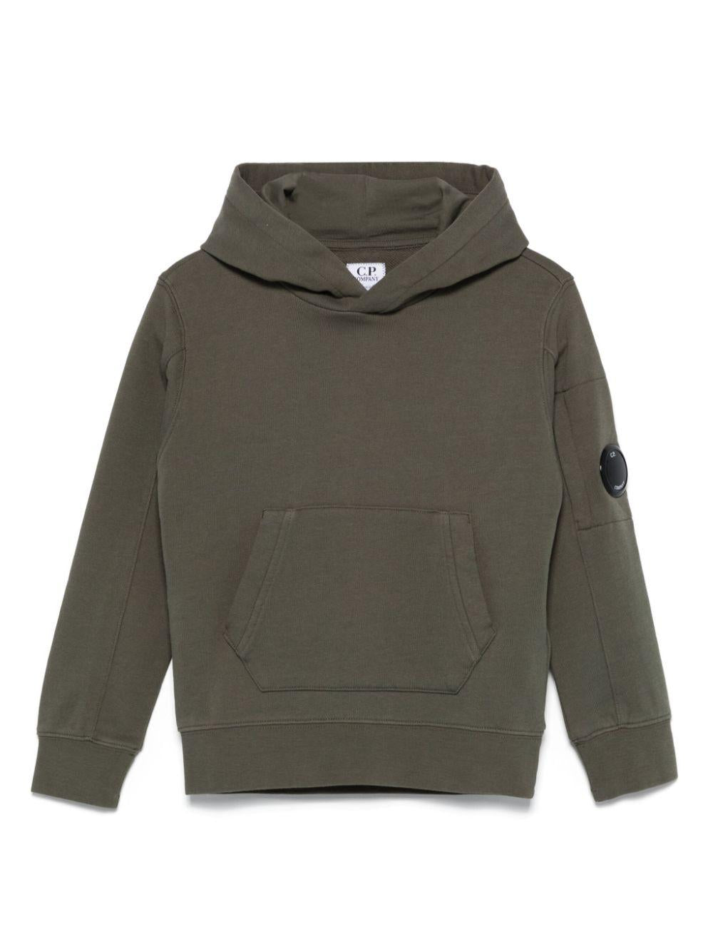 Khaki sweatshirt for kids with logo