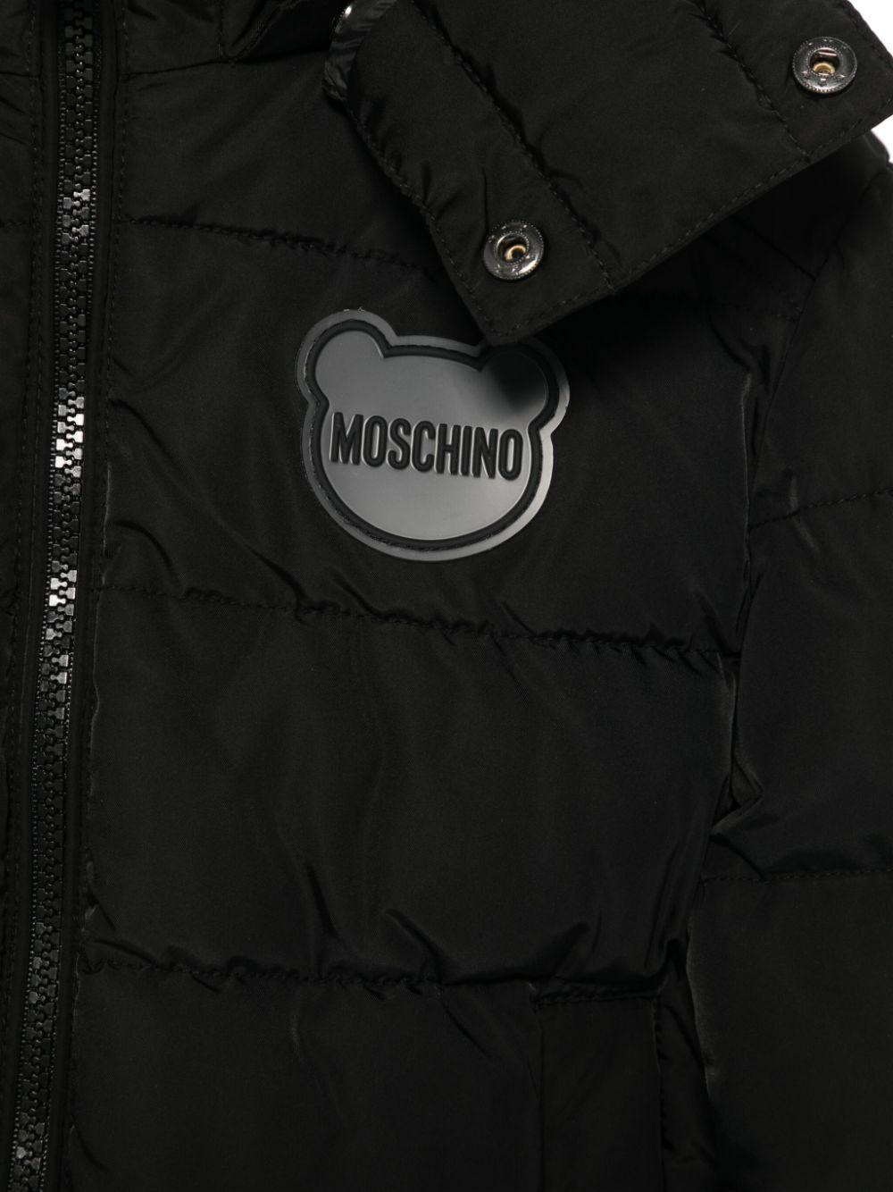 Giubbotto nero per bambino HMS049L3A82 60100 Moschino Kids 