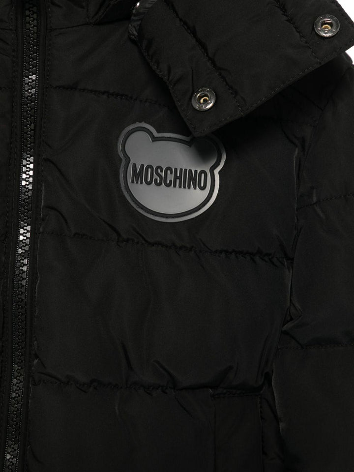 Giubbotto nero per bambino HMS049L3A82 60100 Moschino Kids 