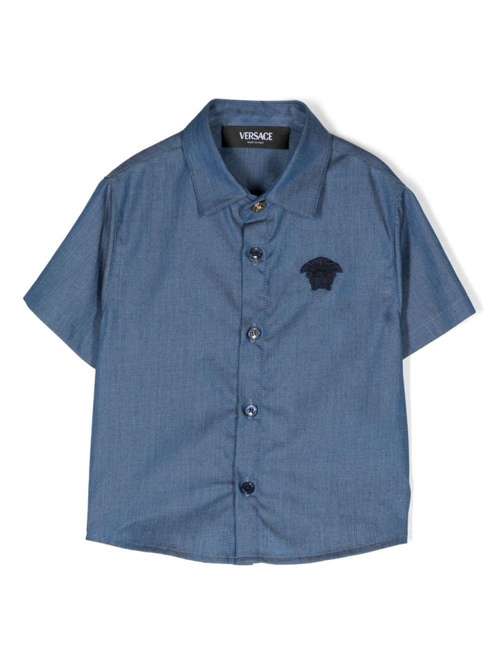 Light blue shirt for newborns with logo