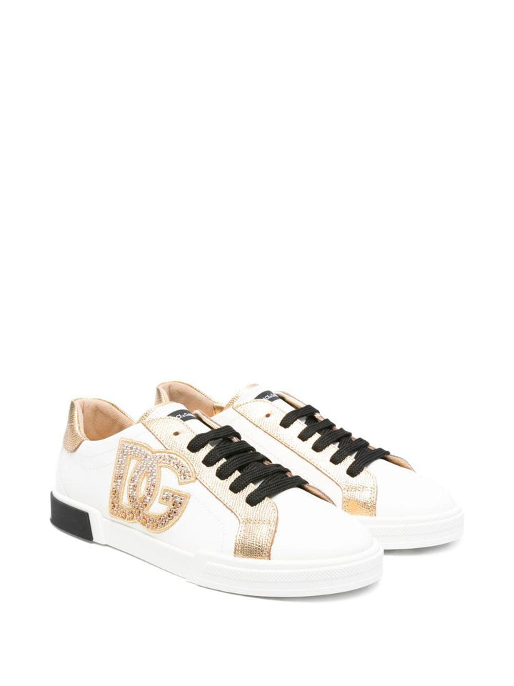 Sneakers bianche per bambina D11357AD780 89662 Dolce & Gabbana Kids 