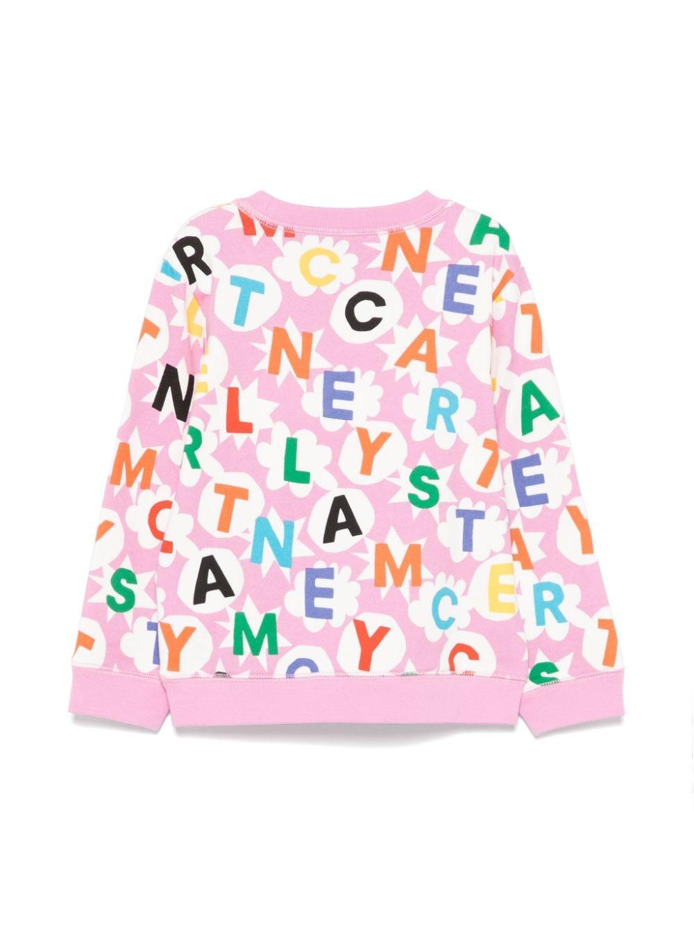Pink/multicolor sweatshirt with print for girls