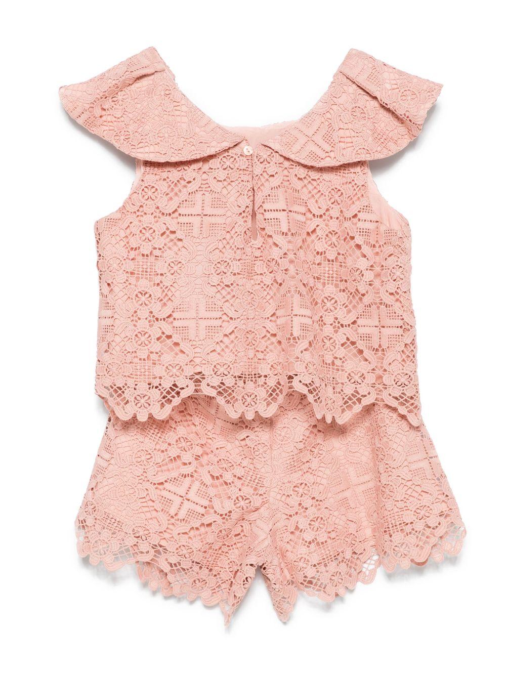 Completo rosa salmone per bambina